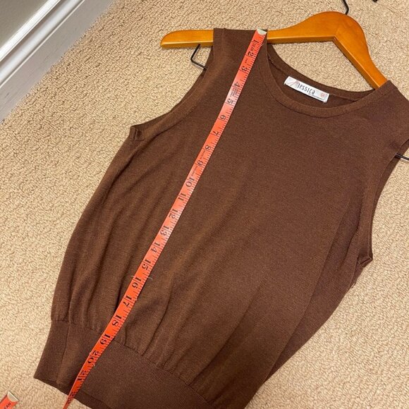 Vintage Jessica Wool Blend Sweater Vest Knit Top Brown – M - Picture 8 of 9